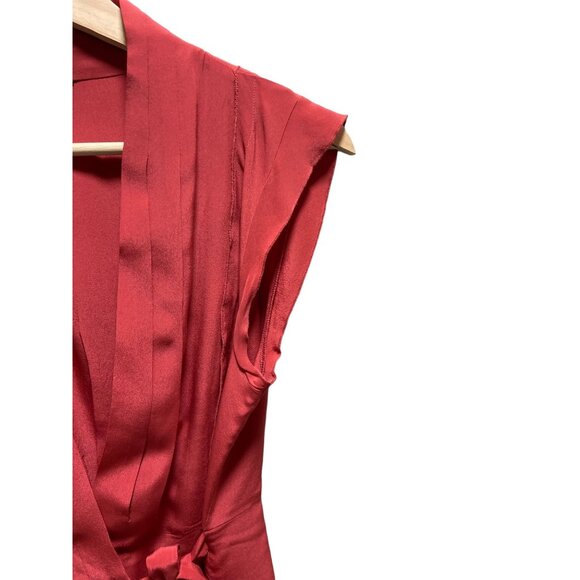 Fei 100% Silk Sleeveless Wrap Top Terracotta Size 2 Minimalist Stealth Wealth - Picture 10 of 13
